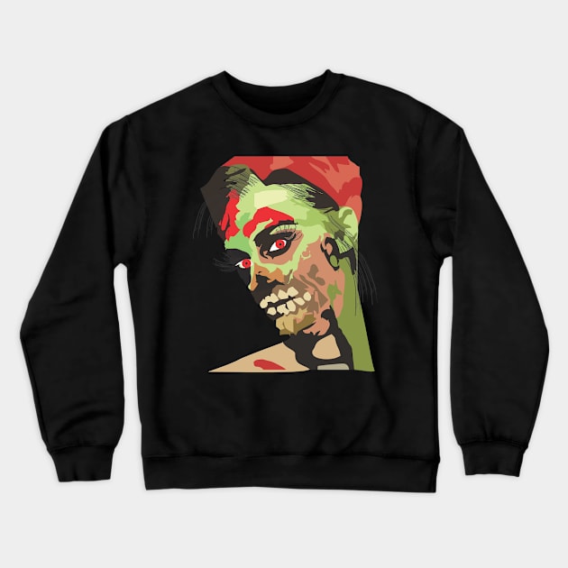 Zombie girl Crewneck Sweatshirt by Artsecrets collection